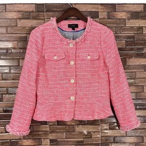 J. Crew Pink Tweed Blazer